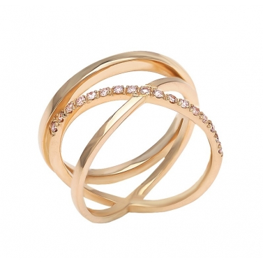 ANILLO CRUZADO DE ORO BLANCO